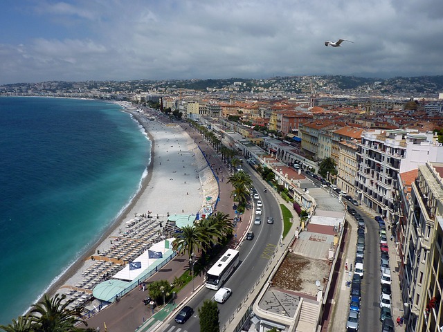 Nice beach and streets from above